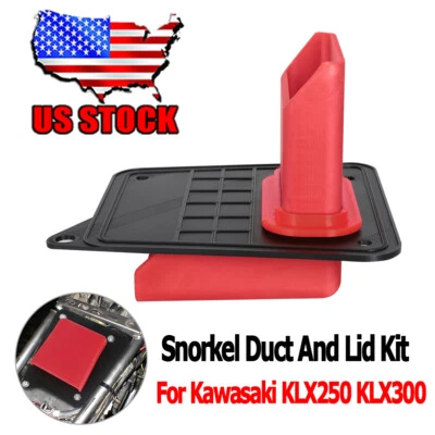 High Flow Snorkel Duct & Lid Kit For Kawasaki KLX250 KLX300 KDX200 KLX 250 300 - Image 1 of 4