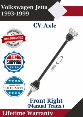 Eixo dianteiro direito CV para 1993-1999 Volkswagen Jetta Manual Trans. Lifetime Warran - Imagem 1 de 4