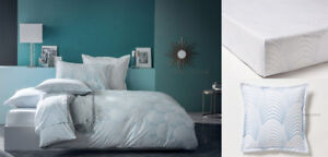 ANNE DE SOLENE Paris Queen Duvet Cover Sirene Light Blue NEW 100% Cotton