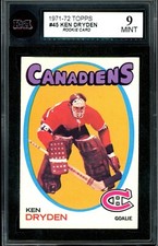 1971-72 Topps Hockey #45 Ken Dryden HOF Rookie KSA 9 MINT Montreal Canadiens RC
