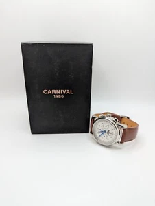 Carnival 8781G Mens Brown Band Stainless Steel 3ATM Water Resistant Wristwatch - Picture 1 of 12