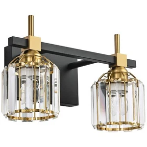 NEW SOHART Crystal 2 Lights Bathroom Lights Over Mirror Bathroom bronze gold - Picture 1 of 4