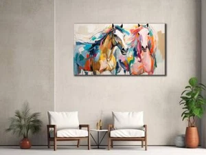 Horses Painting Wall Art Canvas Unframed Print Art - Bild 1 von 4