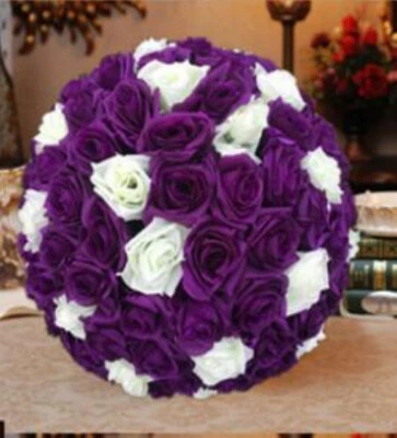 Purple & Ivory Rose Flower Pomander Wedding Kissing Ball11-12 inches USA Seller - Image 1 of 2