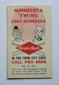 Minnesota Twins 1963 calendario cinturón de grano cerveza Met Stadium -  - Imagen 1 de 4