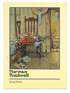 Spring Flowers Norman Rockwell Postcard 1969 cover 1987 - Picture 1 of 2
