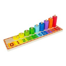 COLORBABY Educational Game – Wooden – 56 Pieces: Chips & Numbers (43633)