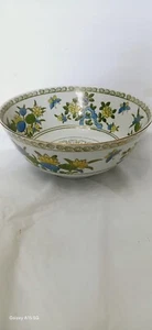 Vintage Asian Large Bowl Porcelain Decorated In And Out With Flower Pattern... - Picture 1 of 8