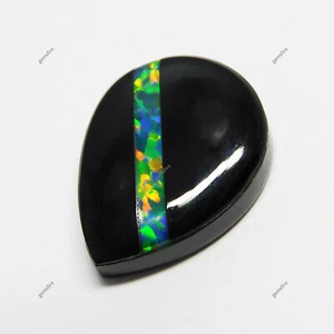 Ópalo negro de ónix 13,40 quilates piedra preciosa suelta natural corte pera CERTIFICADO - Imagen 1 de 14