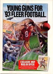 VINTAGE 1993 FLEER FOOTBALL CARDS STEVE YOUNG PRINT AD - Bild 1 von 1