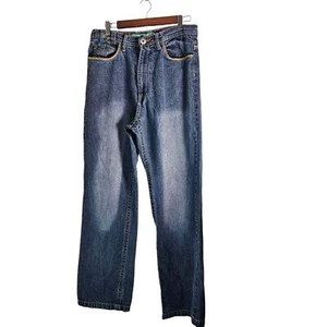 Pantalones de mezclilla vintage Brooklyn Xpress para hombre hip hop adornados desgastados talla 32 x 32 - Imagen 1 de 10