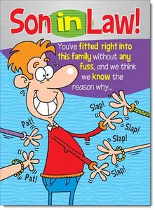 Doodlecards Son-in-Law Birthday Card Funny - Picture 1 of 4