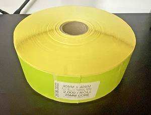 Etiquetas térmicas fluorescentes para precios de pantalla, etc. rollos Zebra Toshiba 40 mm x 40 mm - Imagen 1 de 4