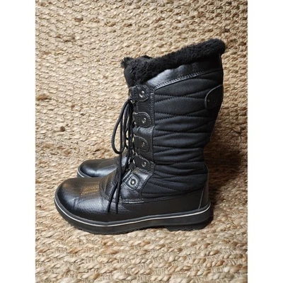 Botas Itasca para mujer negras forradas de piel sintética pato frijol con cordones talla 11 Foto 1 de 4