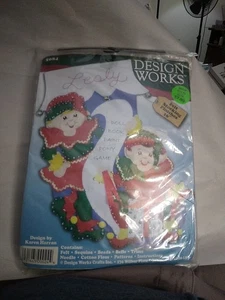Design Works Christmas Elves Felt Stocking Kit Craft Kit Sequins 16" Bells Xmas - Picture 1 of 7