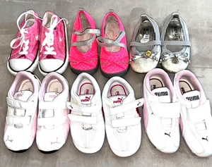 Lot of Six  Girls Shoes Size  8 Nike Puma Converse Michael Kors - Picture 1 of 12