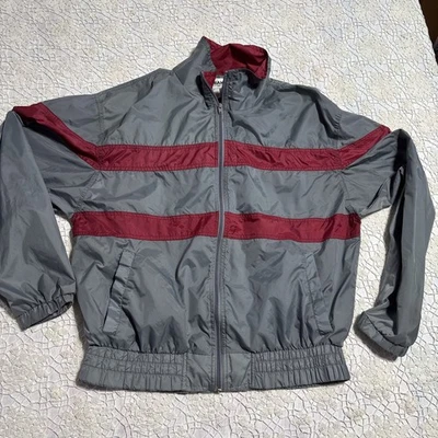 Chaqueta cortavientos Haband para hombre gris medio cremallera completa nailon ligera vintage Foto 1 de 4