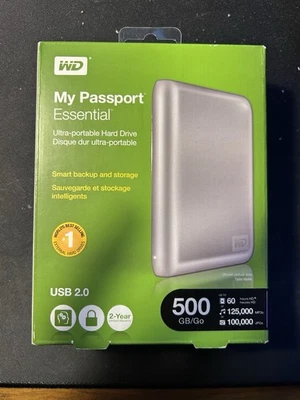WD My Passport Essential 500GB External Hard Drive SEALED NEW - Image 1 of 4