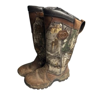 Magellan Outdoor Women's 9.5 Snake Shield Boots Camo Leather Brown Side Zipper - Image 1 of 4