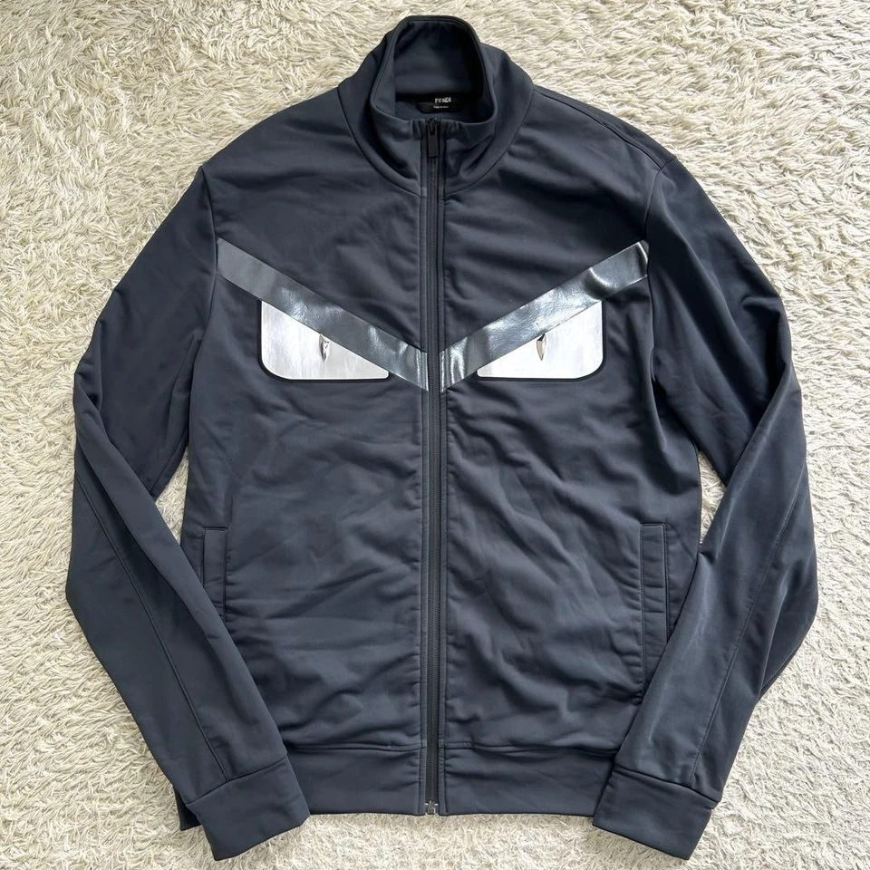 FENDI Monster Bakuzu Eye Track Nylon Jacket Dark Gray Size 50 XL Used From Japan - Image 1 of 4