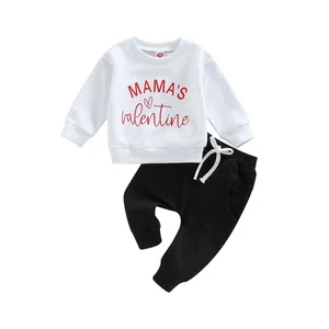 My 1st Valentine 's Day Outfits Infant Toddler Boy Long Sleeve Shirts Letter ... - Picture 1 of 7