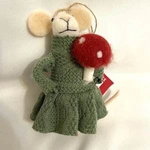 Filz Mädchen Maus Weihnachtsschmuck 4" NEU mit Etikett Ort & Zeit - Bild 1 von 4