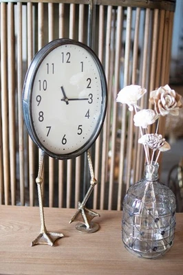 Clock With Duck Feet Legs Whimsical Tabletop Clock - Image 1 of 4