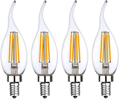 Low Voltage 12V 24V Candelabra E12 Base LED Light Bulb Flame Tip 40Watt Equival - Image 1 of 4