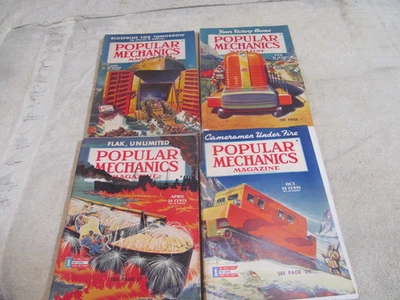 (4) VINTAGE 1944 POPULAR MECHANICS MAGAZINES, JAN, FEB, APRIL, OCT. DURING WW II Foto 1 de 4