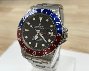 ROLEX GMT MASTER PEPSI 1675 VINTAGE FROM 1969 RED AND BLUE BEZEL 40MM - Picture 1 of 10