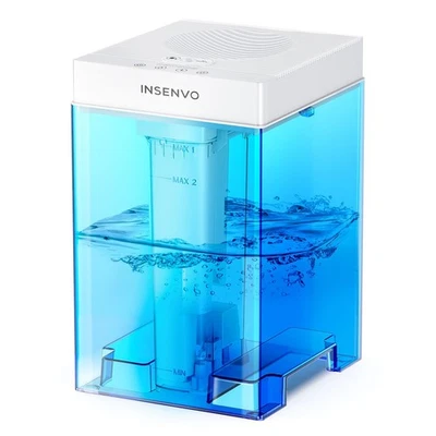 INSENVO HUMIDIFIER 7.5L FOR LARGE BEDROOM, ULTRASONIC MIST, CLEAR BLUE - WHITE - Image 1 of 4