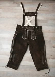 Vintage Lederhosen Bavaria Trachten Dirndl Oktoberfest German Pants Bundhosen L - Picture 1 of 5