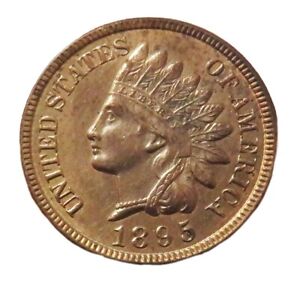 1895 US INDIAN HEAD CENT 1C COIN MINT STATE BROWN CONDITION 