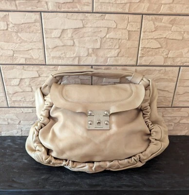 Marni Vintage Cuero Bolso Hobo Bolso de Hombro Beige Mujer Foto 1 de 4