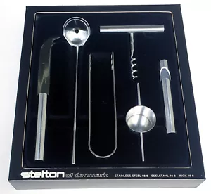 Stelton Denmark Bar Set 6pcs Stainless Steel Arne Jacobsen & Peter Holmlad 60s TOP - Picture 1 of 3