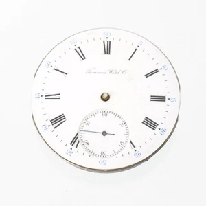 Antique Pat. 1904 Tavannes Pocket 43mm Watch Movement w/ Dial Good Balance Parts - Picture 1 of 2