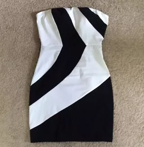 Hot Hollywood Black & White Mystic Tube Mini Bodycon Dress Medium NWT - Picture 1 of 12