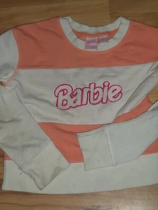 ROXY x Barbie This World Crew Sweatshirt Girls Stripe Orange / White ( 7/XS ) - Picture 1 of 2