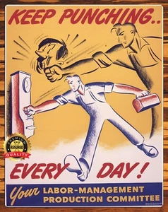 Keep Punching The Clock - Every Day - Metal Sign 11 x 14 - Imagen 1 de 4