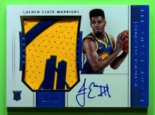 2018-19 Panini National Treasures Jacob Evans RPA Warriors Patch Auto RC 20/49