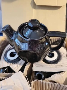 Juego de 4 mini teteras negras para restaurante Tuxton Made In China 07 nuevas de 4" de alto  - Imagen 1 de 5