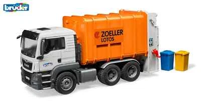 Bruder 03762 MAN TGS Rear Loading Garbage Truck 1:16 scale Wheelie Bin Lorry - Image 1 of 4