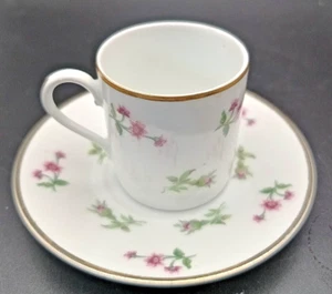 (6) SETS ROSENTHAL SELB GERMANY DEMITASSE CUP & SAUCER SET PINK ROSE DESIGN v/g - Picture 1 of 10