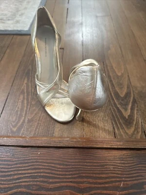 复古 Banana Republic 金属金色 D’Orsay 皮革 6.5 — 第 1/4 张图片