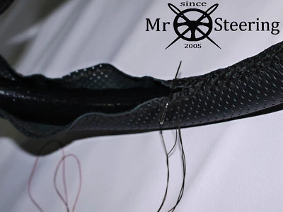 FITS LANCHESTER 1950-1954 PERFORATED LEATHER STEERING WHEEL COVER DOUBLE STITCH - Image 1 of 3