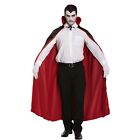 Adult Vampire Reversible Black Red Cape Dracula Wig Halloween Fancy Dress Party