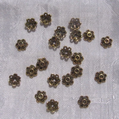 Lot de 100 coupelles 6mm perles intercalaires en metal doré 6mm x 2mm *O190 - Photo 1/2