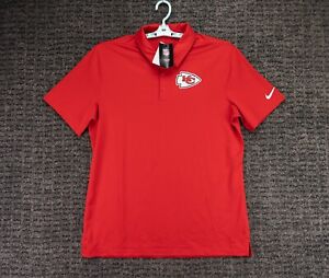 Kansas City Chiefs Polo Shirt Mens Large Red Nike Dri Fit Performance NFL NWT