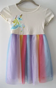 GIRL'S UNICORN DRESS BY WONDER NATION SIZE XS/XCH (4-5) MULTI COLOR TULLE SKIRT - Picture 1 of 6