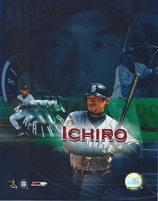 FOTO 8 X 10 ICHIRO SUZUKI SEATTLE MARINERS CON CARGADOR SUPERIOR ULTRA PRO Foto 1 de 2